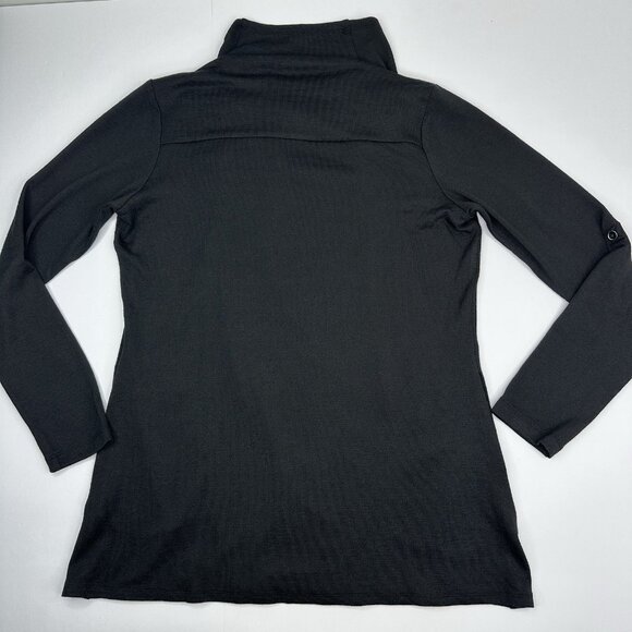 Betabrand Women's NWT Black Liz Wrap Tunic Roll Tab‎ Sleeve Sweater S/C38 - Picture 6 of 13